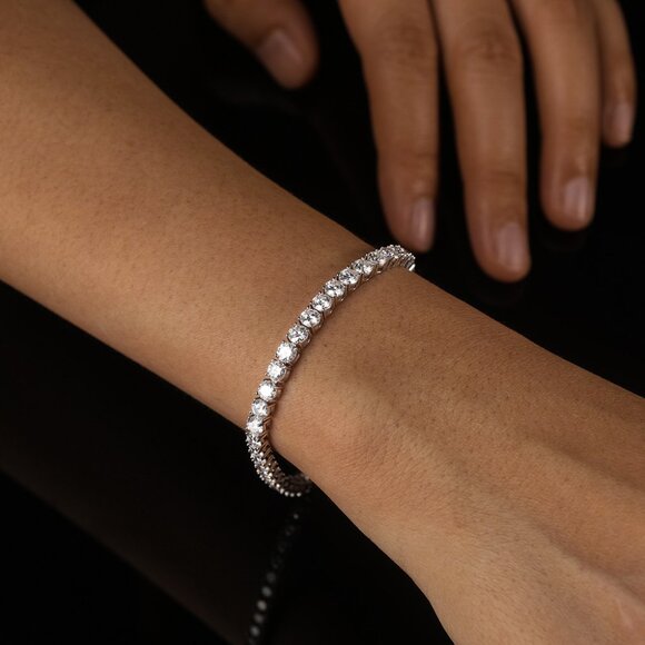 3mm moissanite ladies tennis bracelet, S925 pure silver full-circle bracelet - Picture 3 of 6